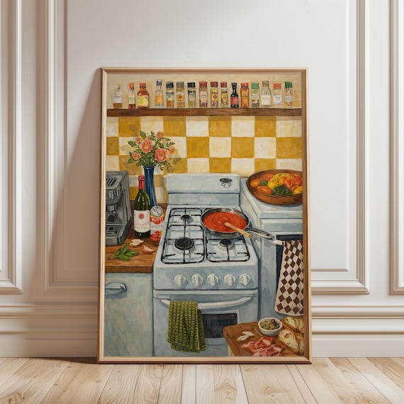 Italian Kitchen Rustic Vintage Food Painting