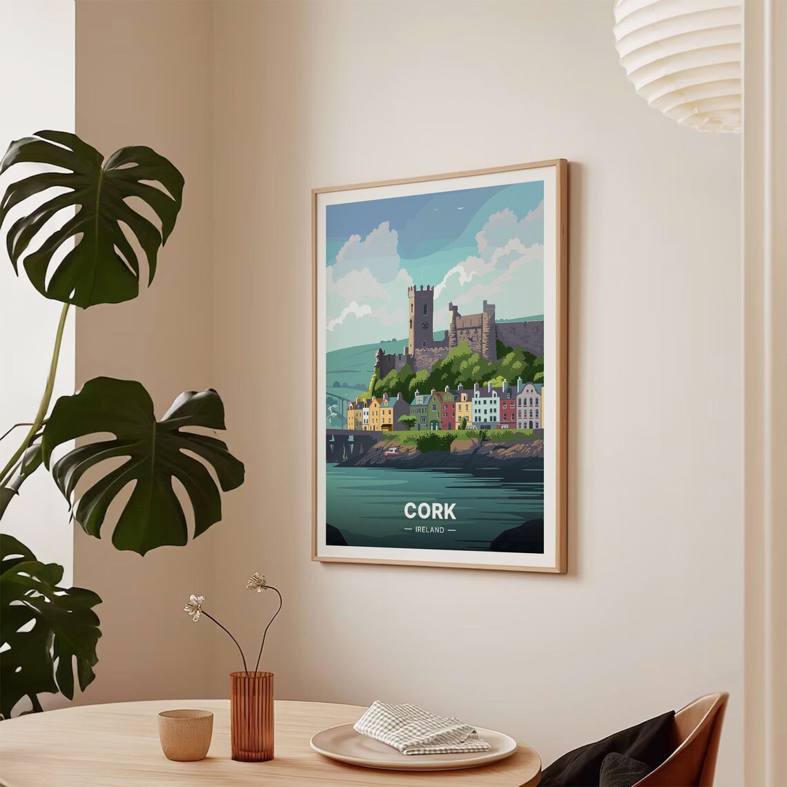 Cork Ireland Travel Poster, River and Cobh Day View - Image 2
