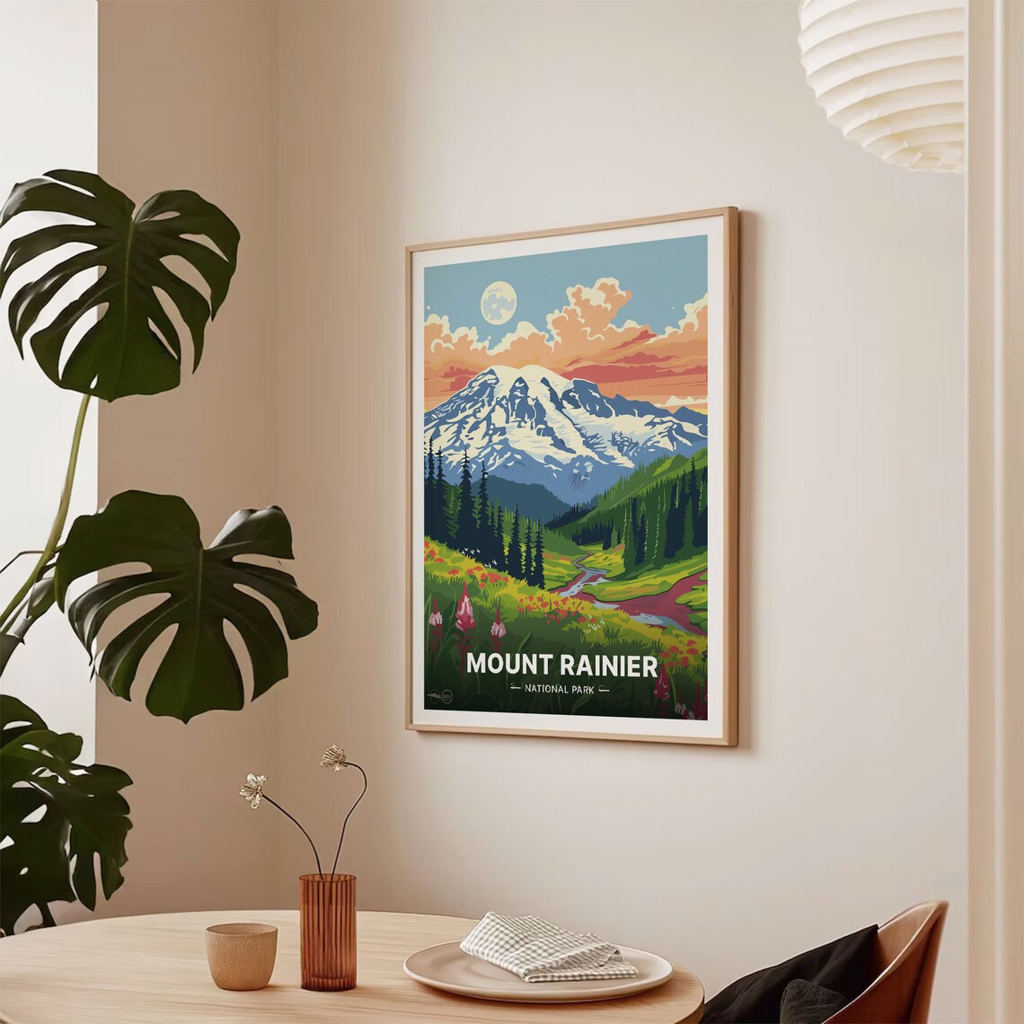 Mount Rainier National Park Travel Poster, Washington - Image 2