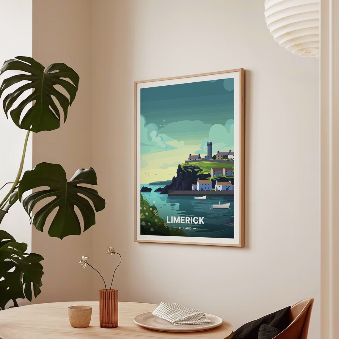 Limerick City Map Travel Poster, Vintage Style - Image 2