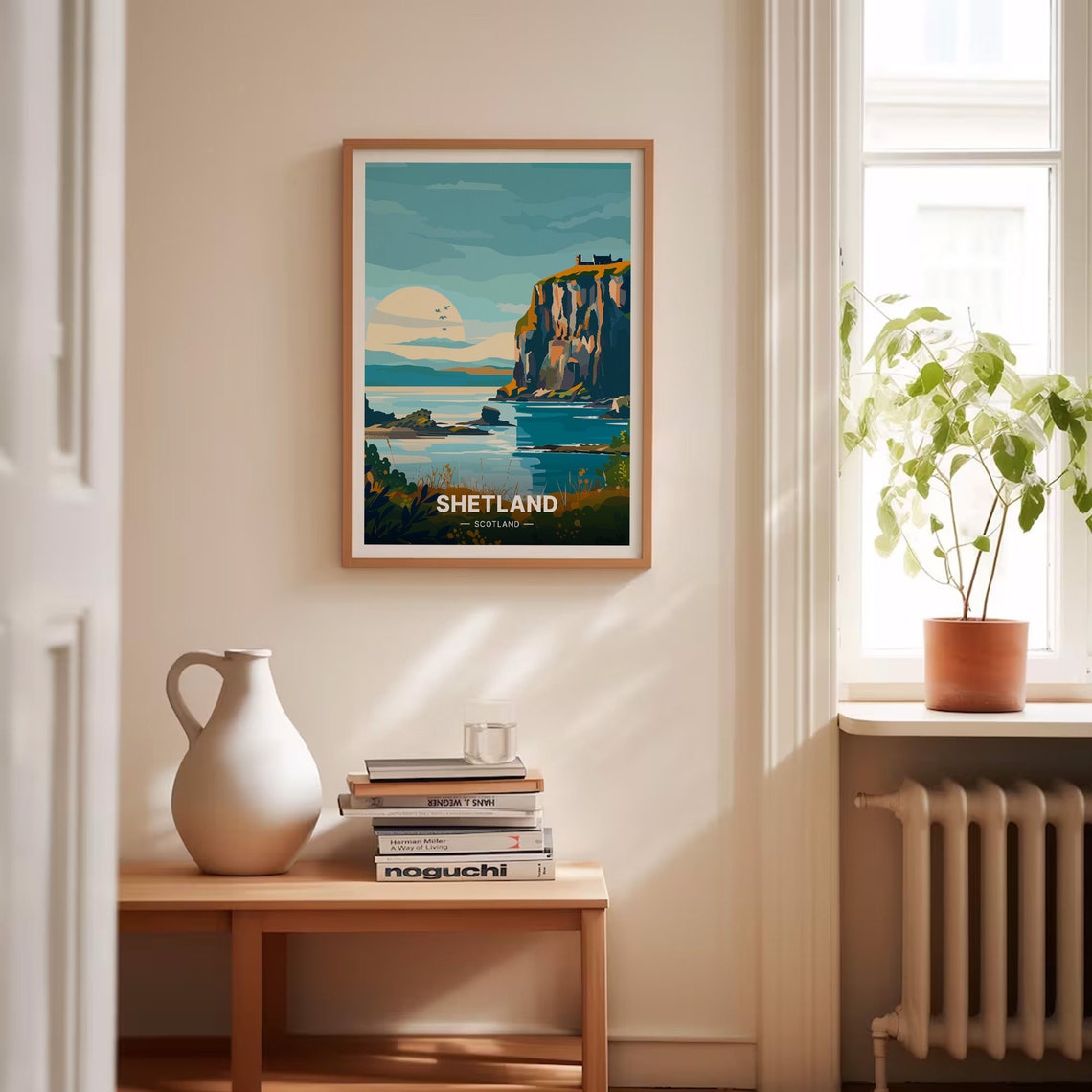 Shetland Scotland Dramatic Sea Cliffs Sunset View Travel Poster - Image 4
