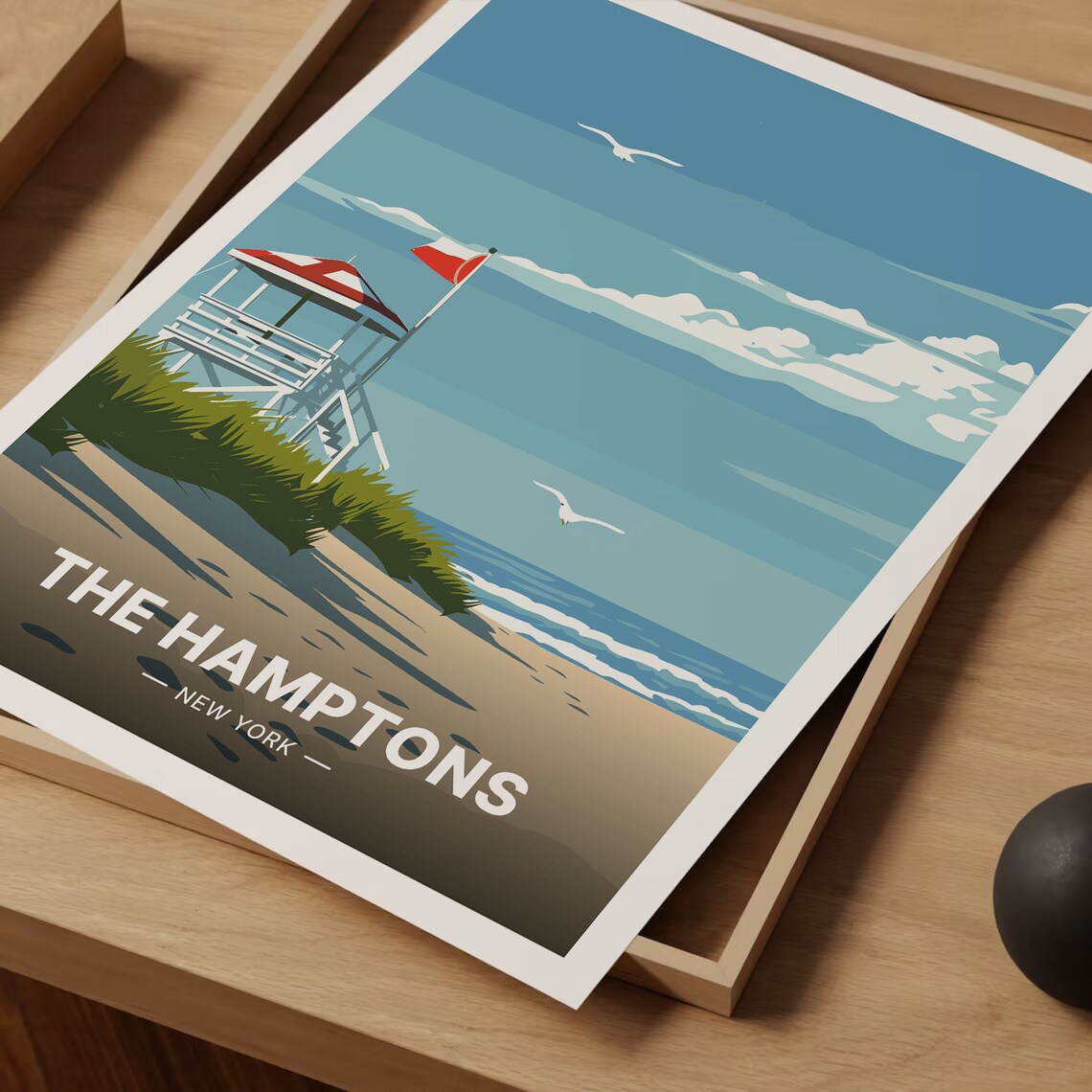 Hamptons Travel Poster, New York Beach Wall Art - Image 3