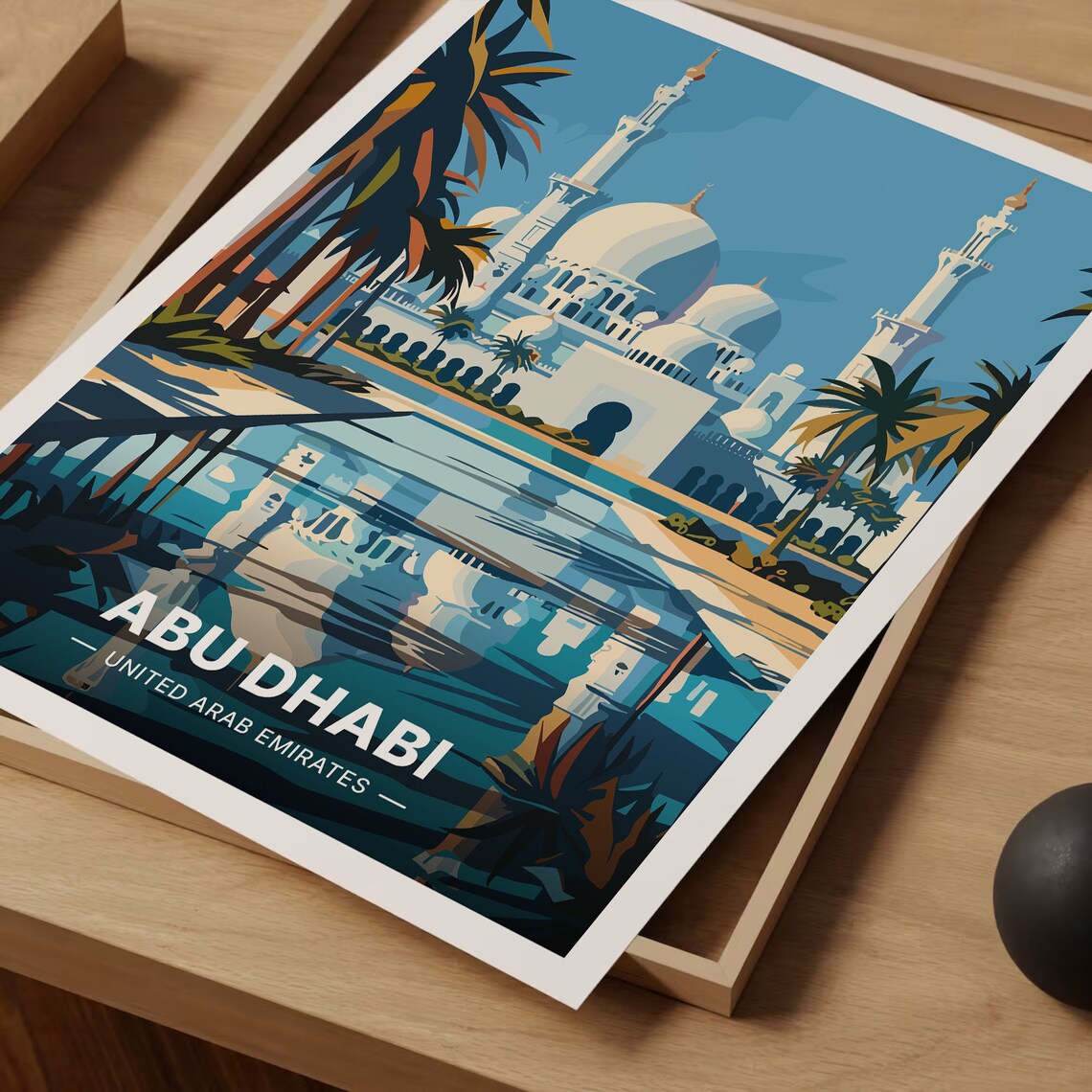 Abu Dhabi Cityscape Travel Poster, United Arab Emirates - Image 3