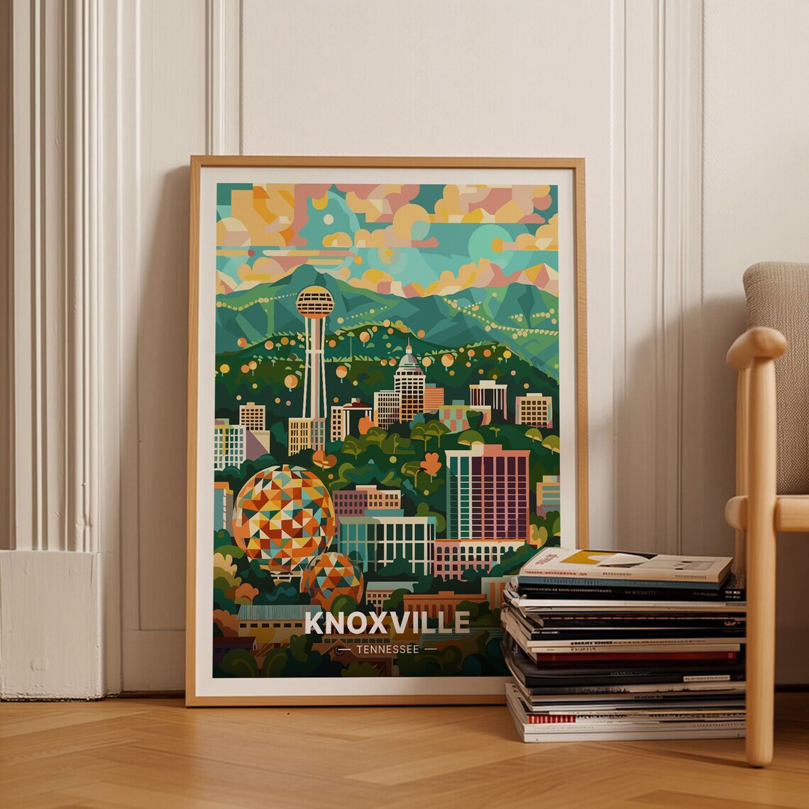 Knoxville Tennessee Mid-Century Modern Travel Poster