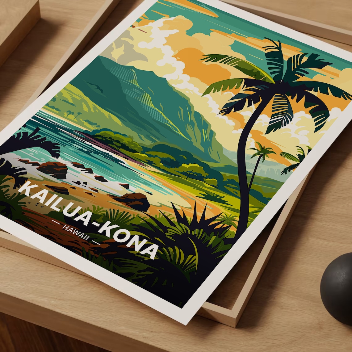Hawaii Travel Poster, Kailua Kona Travel Poster - Image 3