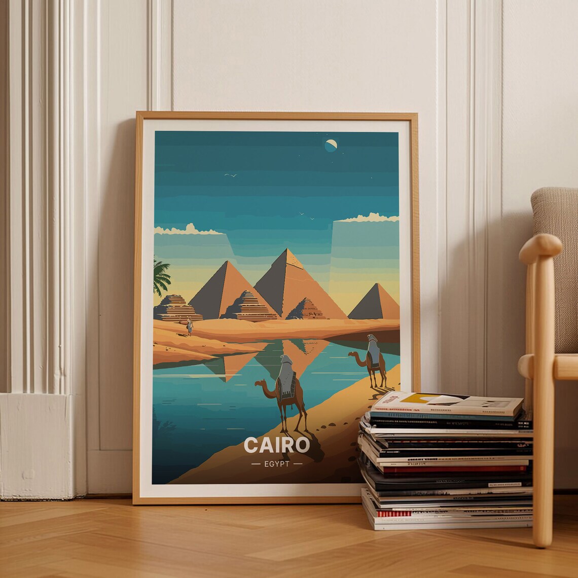 Cairo Egypt Travel Poster, Cityscape Art Decor