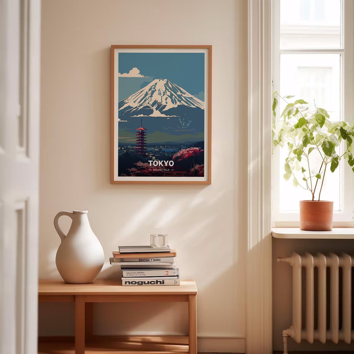 Tokyo Japan Mount Fuji Snow Capped Pagoda Vintage Travel Poster Art - Image 4