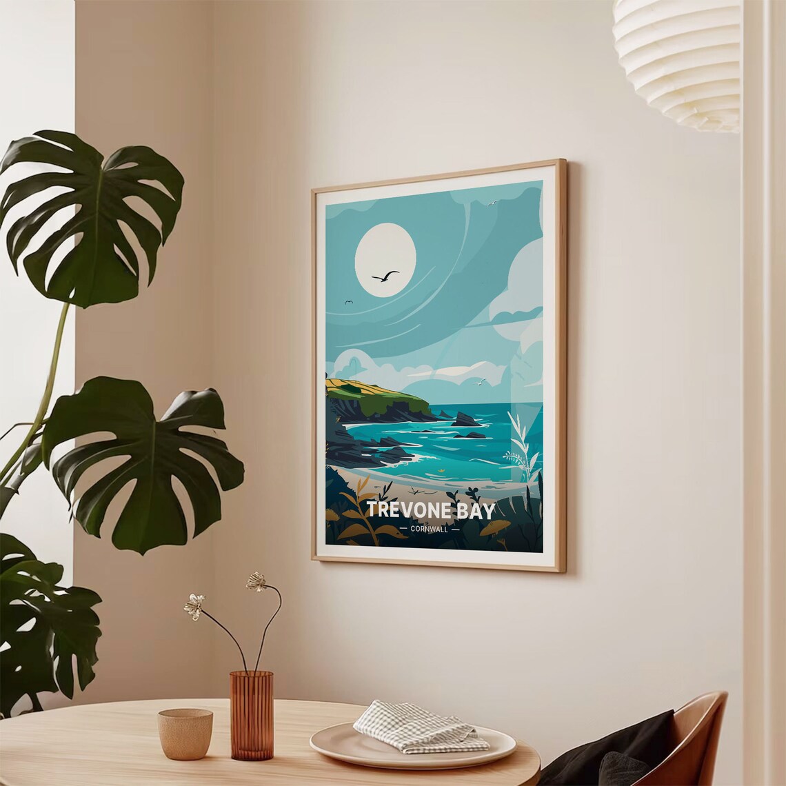 Trevone Bay Cornwall Travel Poster, Coastal Decor - Image 2
