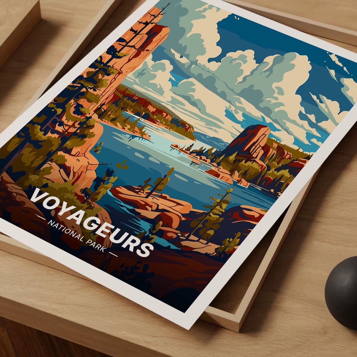 Voyageurs National Park Lake Red Rock Cliffs Pine Forest Poster - Image 3