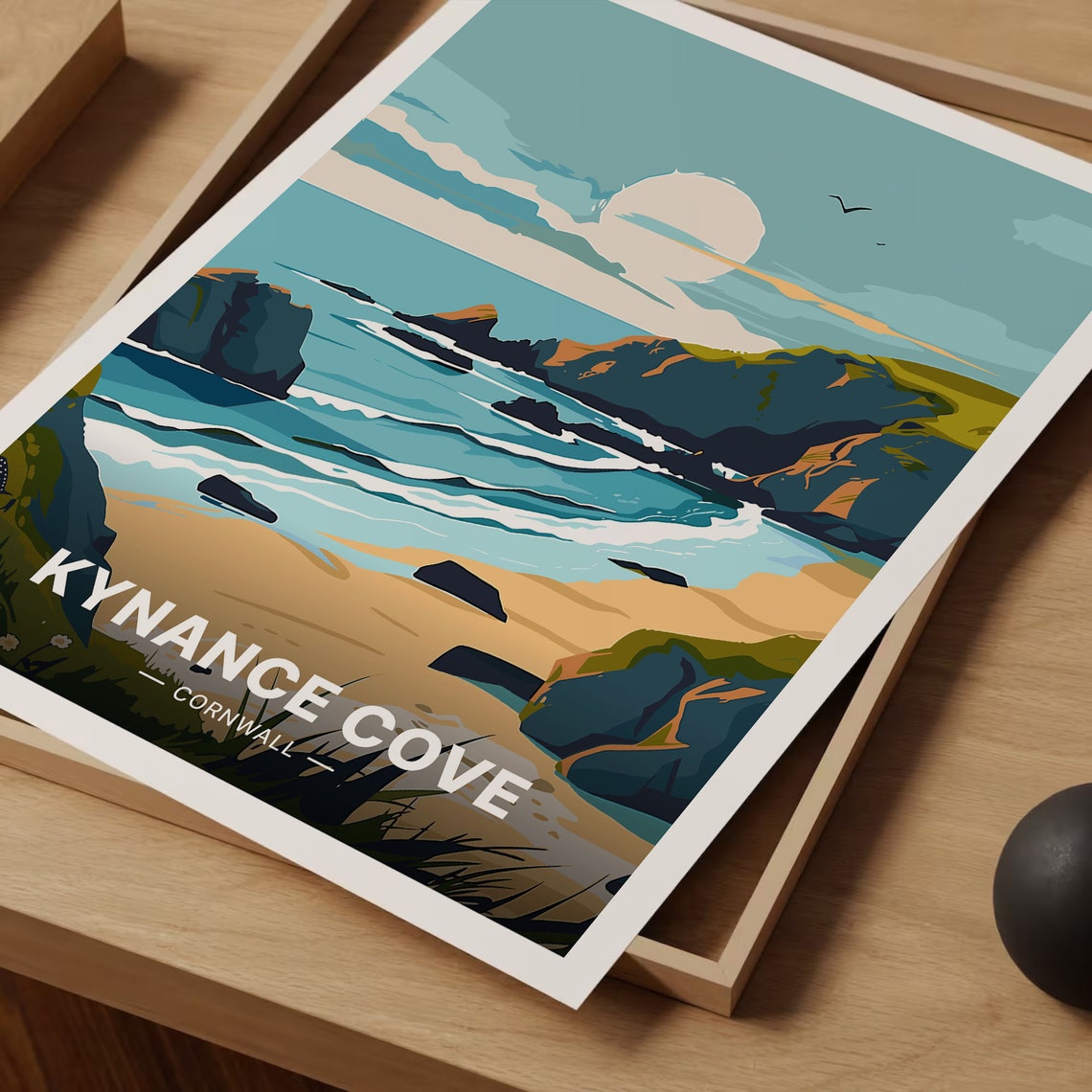 Kynance Cove Cornwall Rocky Beach Waves Vintage Travel Poster - Image 3