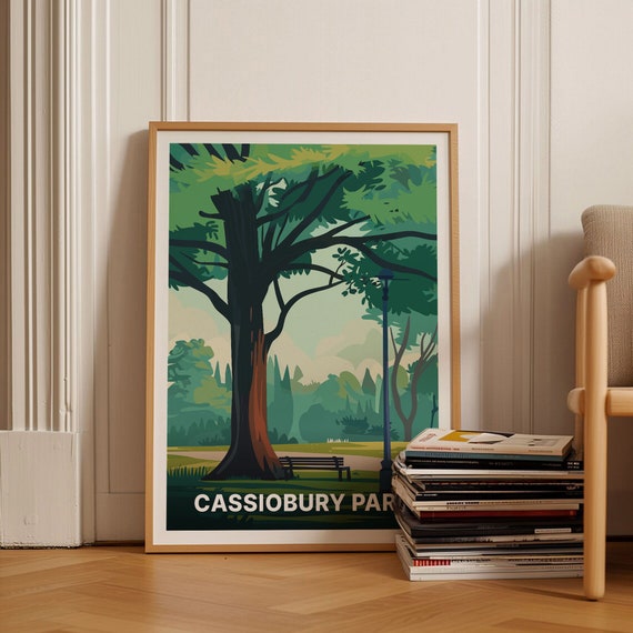 Cassiobury Park Travel Poster Watford Inspired Nature Art Lion King Tree Scenery Home Decor Gift For Travelers C20 1378