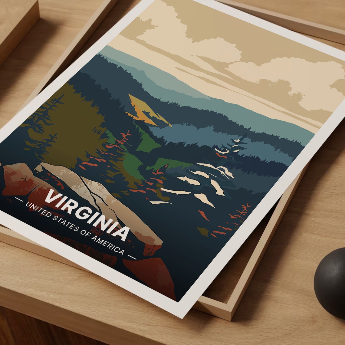 Virginia Blue Ridge Mountains Autumn Hills Scenic View Poster - Image 3