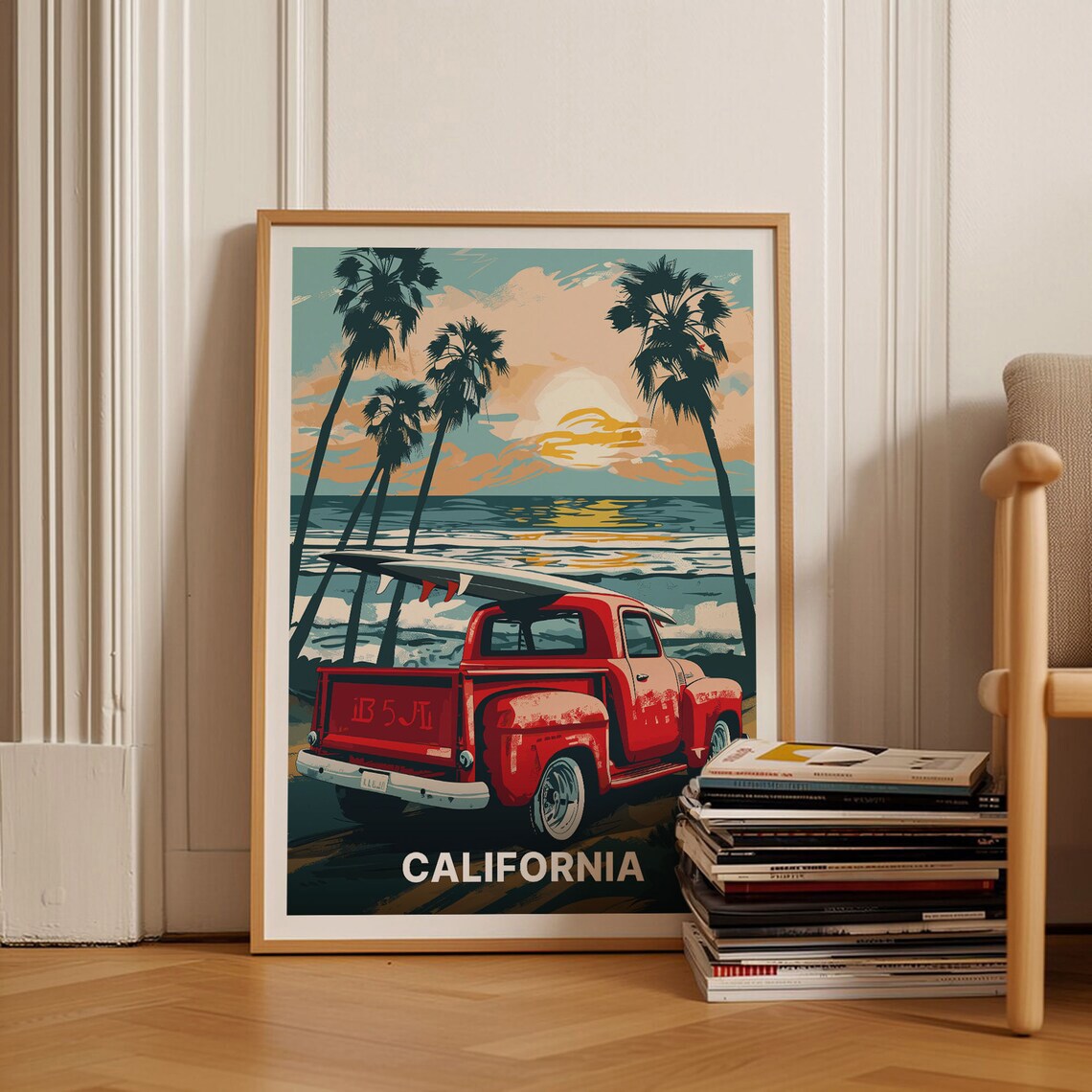 California Coastal Scenery Vintage Travel Poster