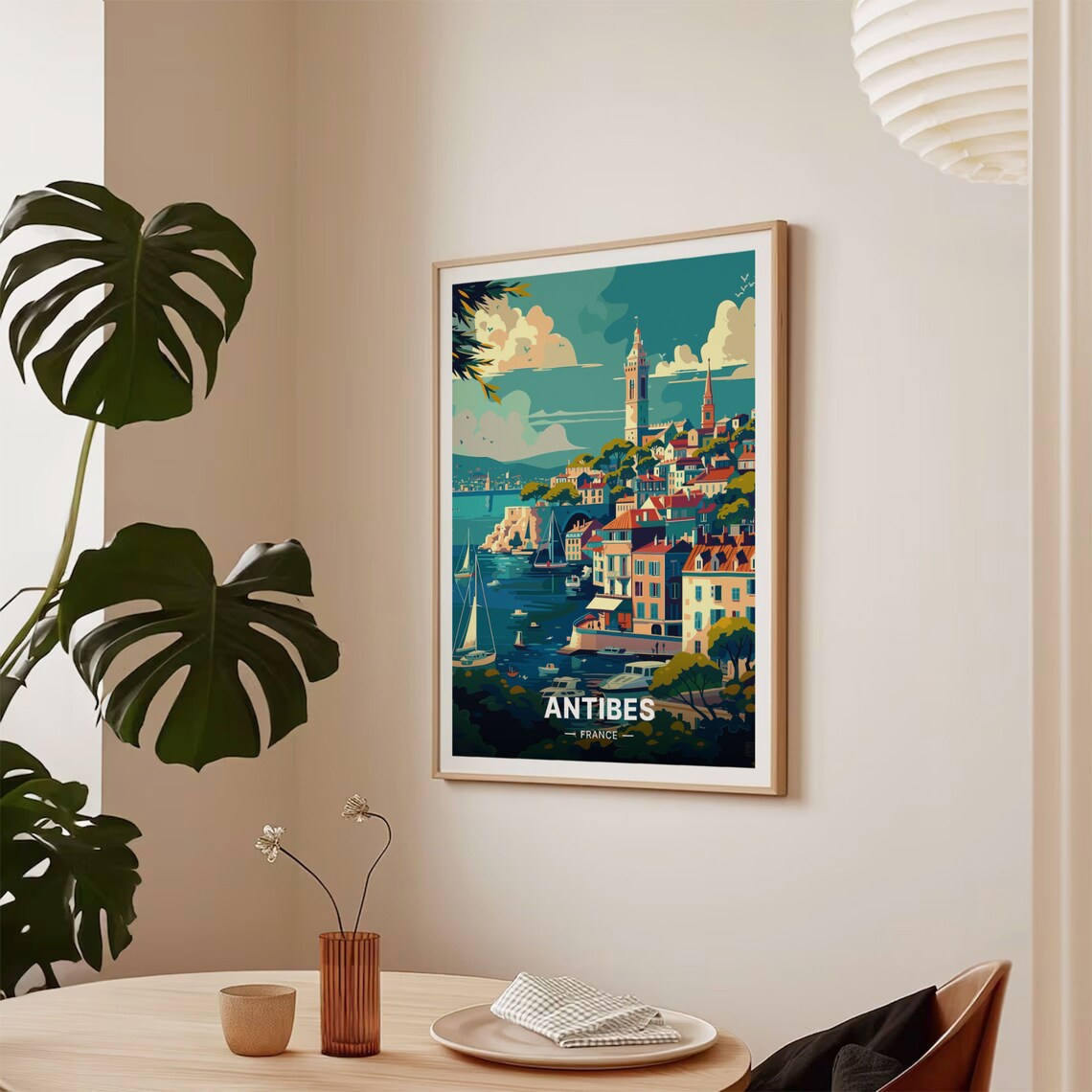 Antibes Travel Poster French Riviera Wall Art Coastal Home Decor France Travel Gift Art Lover Present Mediterranean C20 1520 - Image 2