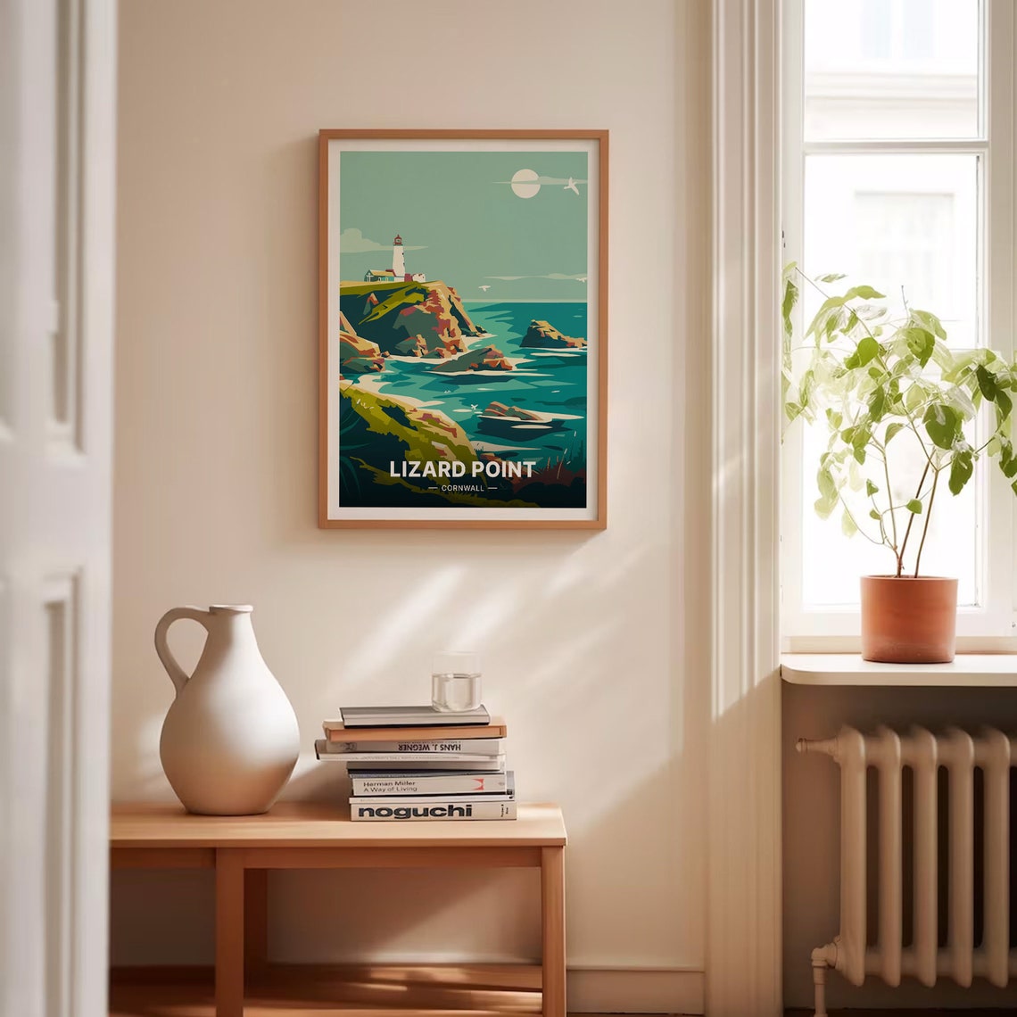 Lizard Point Cornwall Lighthouse Cliffs Moonlit Ocean Coastal Poster - Image 4
