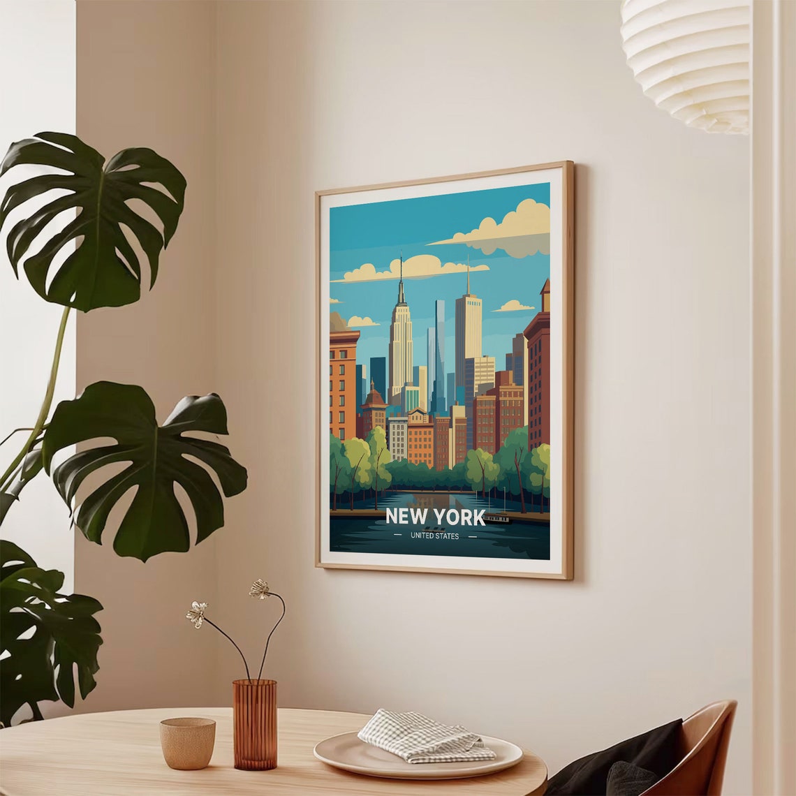 New York City Skyline Empire State Building Cityscape Travel Poster - Image 2