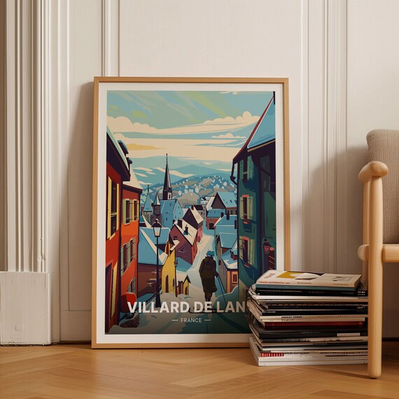 Villard De Lans Retro Travel Poster, Alpine Art Print