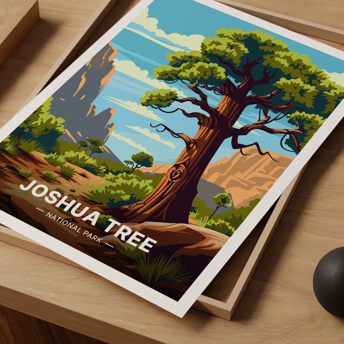 Joshua Tree National Park Travel Poster Desert Landscape Nature Art - Image 3