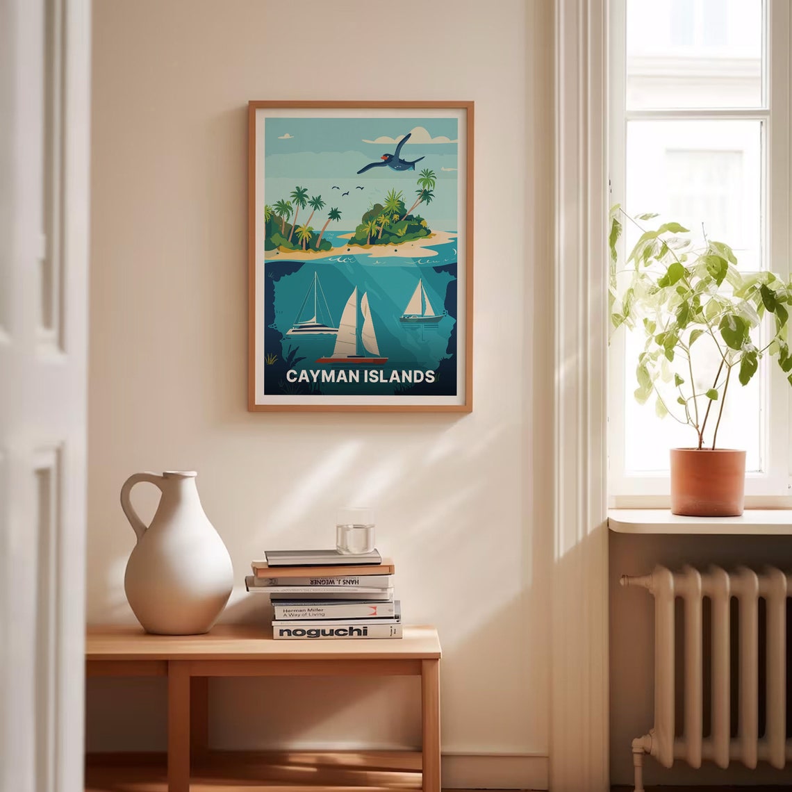 Cayman Island Poster Tropical Sails Palm Beach Caribbean Art - Image 4