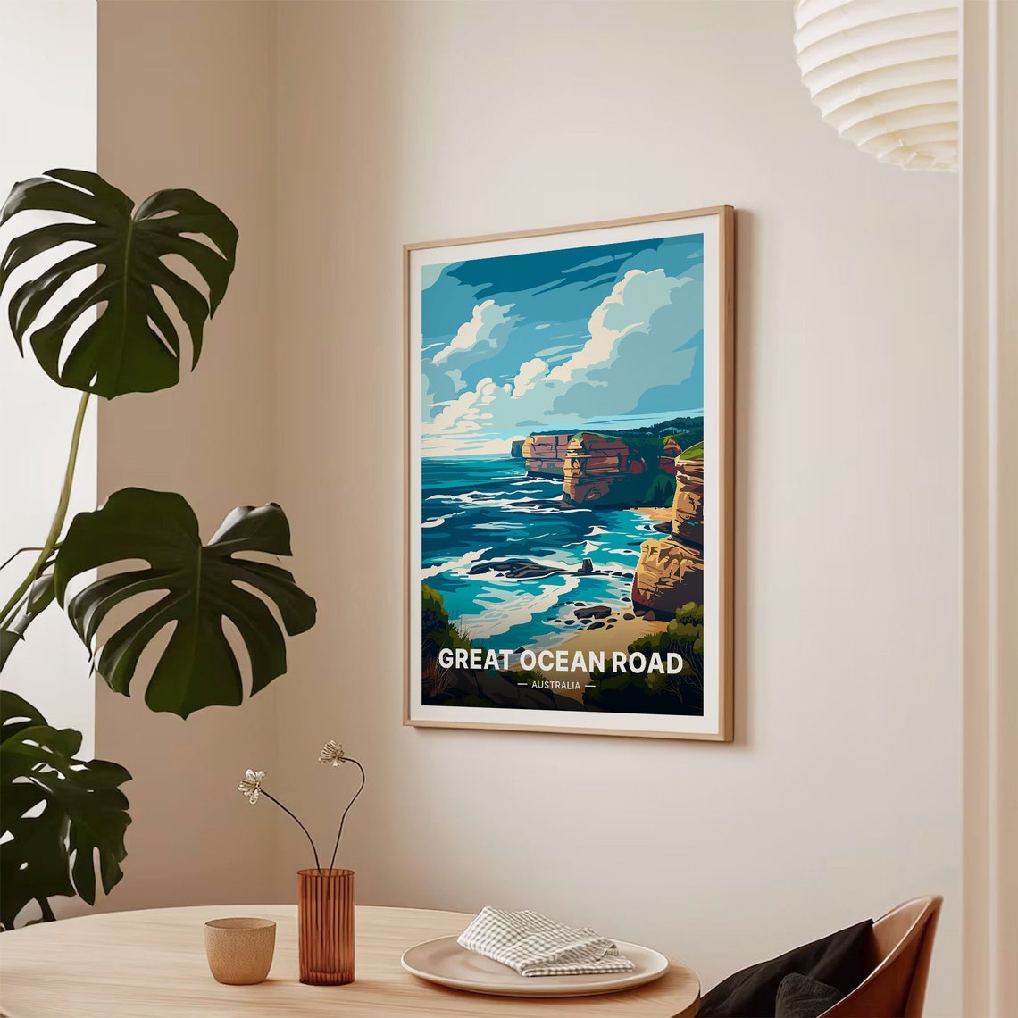 Great Ocean Road Australia Limestone Sea Stacks Surf Travel Poster - Image 2