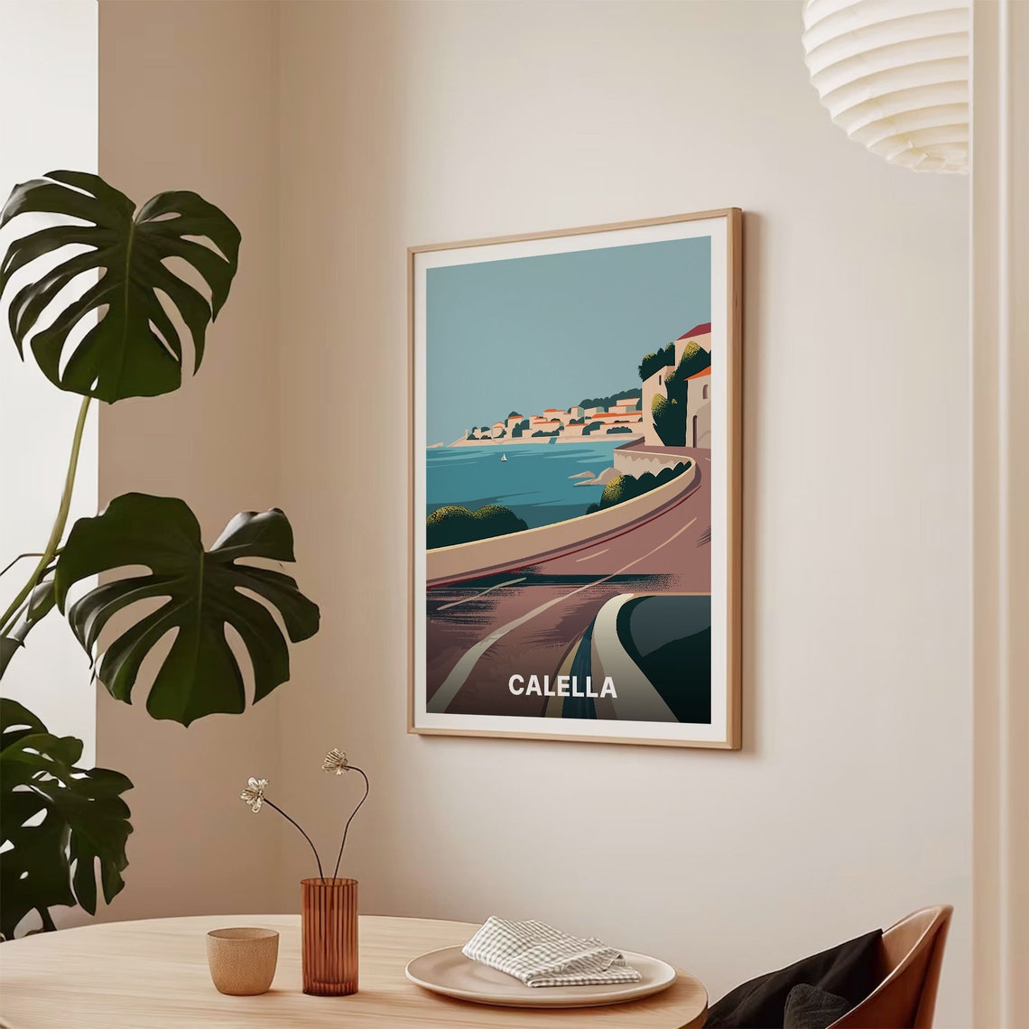 Calella Spain Costa Brava Coastal Road Mediterranean Town Poster - Image 2