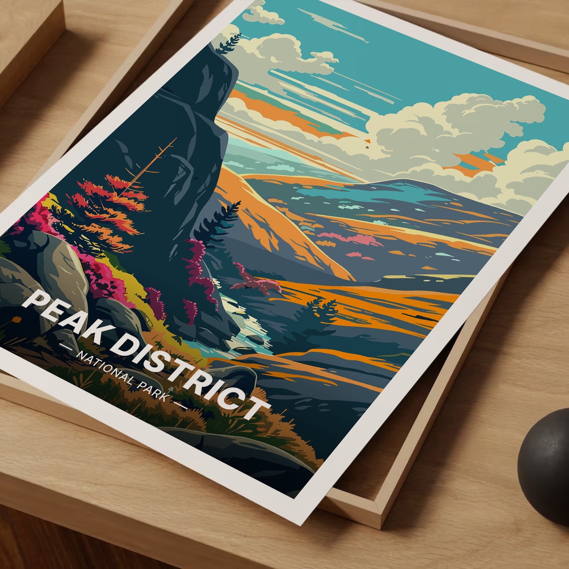 Peak District England Autumn Valley River Hiking National Park Poster - Image 3