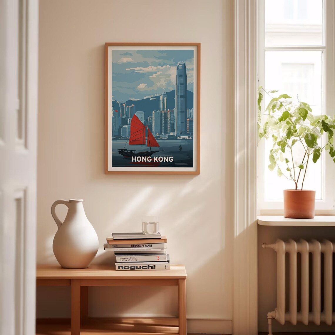 Hong Kong Skyline Retro Travel Poster, Cityscape - Image 4