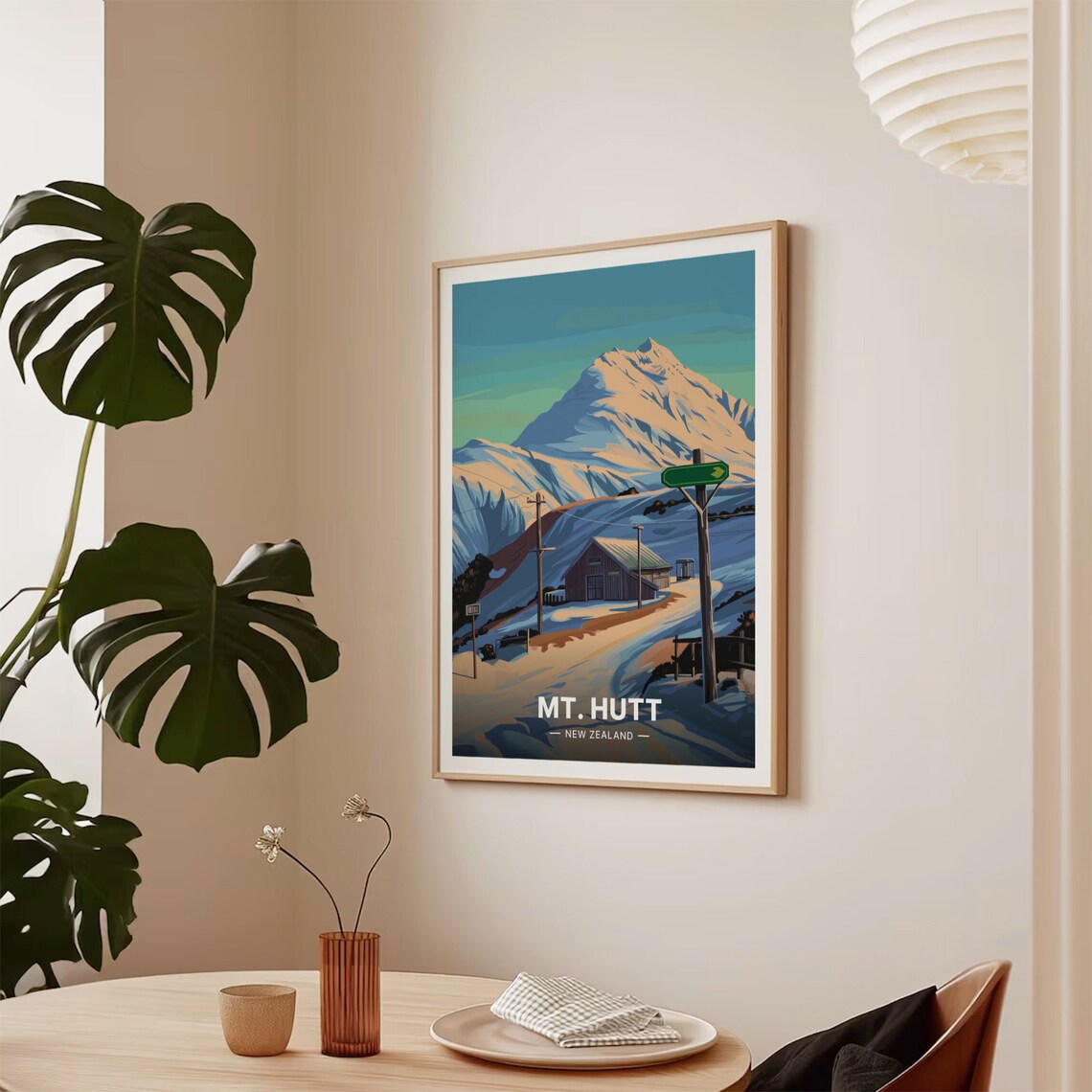 Mt Hutt Ski Resort Vintage Travel Poster - Image 2
