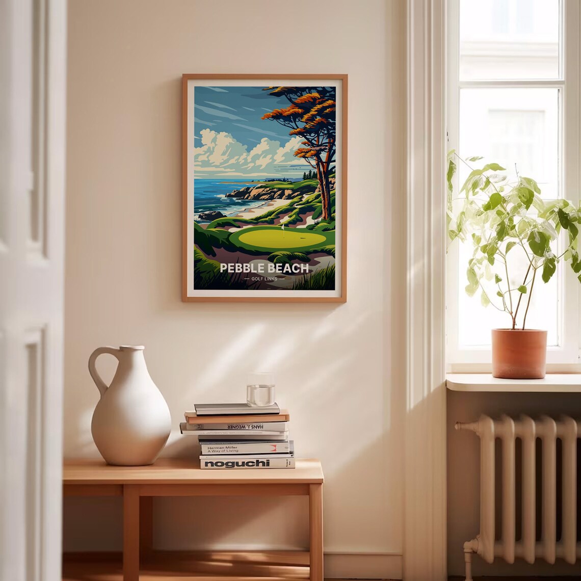 Pebble Beach Golf Links Travel Poster, Golf Course Landscape - Image 4