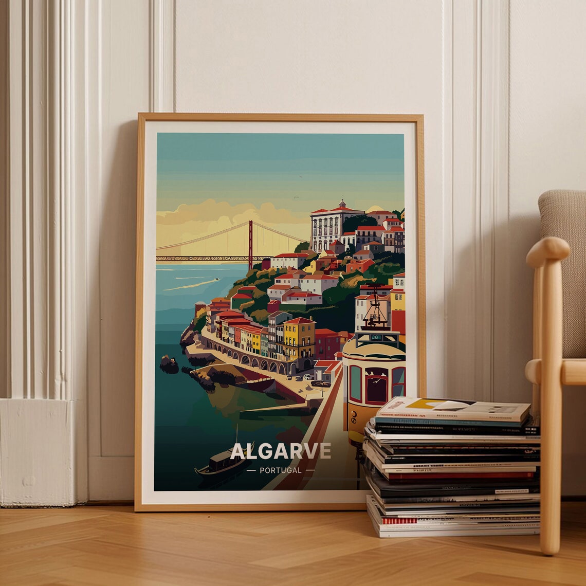 Algarve Portugal Poster Beach Travel Wall Art Coastal Decor Europe Destination Art Scenic Portugal Landscape C20 804