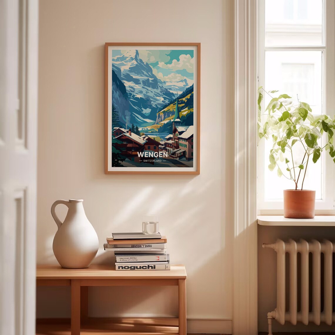 Swiss Alps Wengen Travel Poster, Mountain Scenery - Image 4