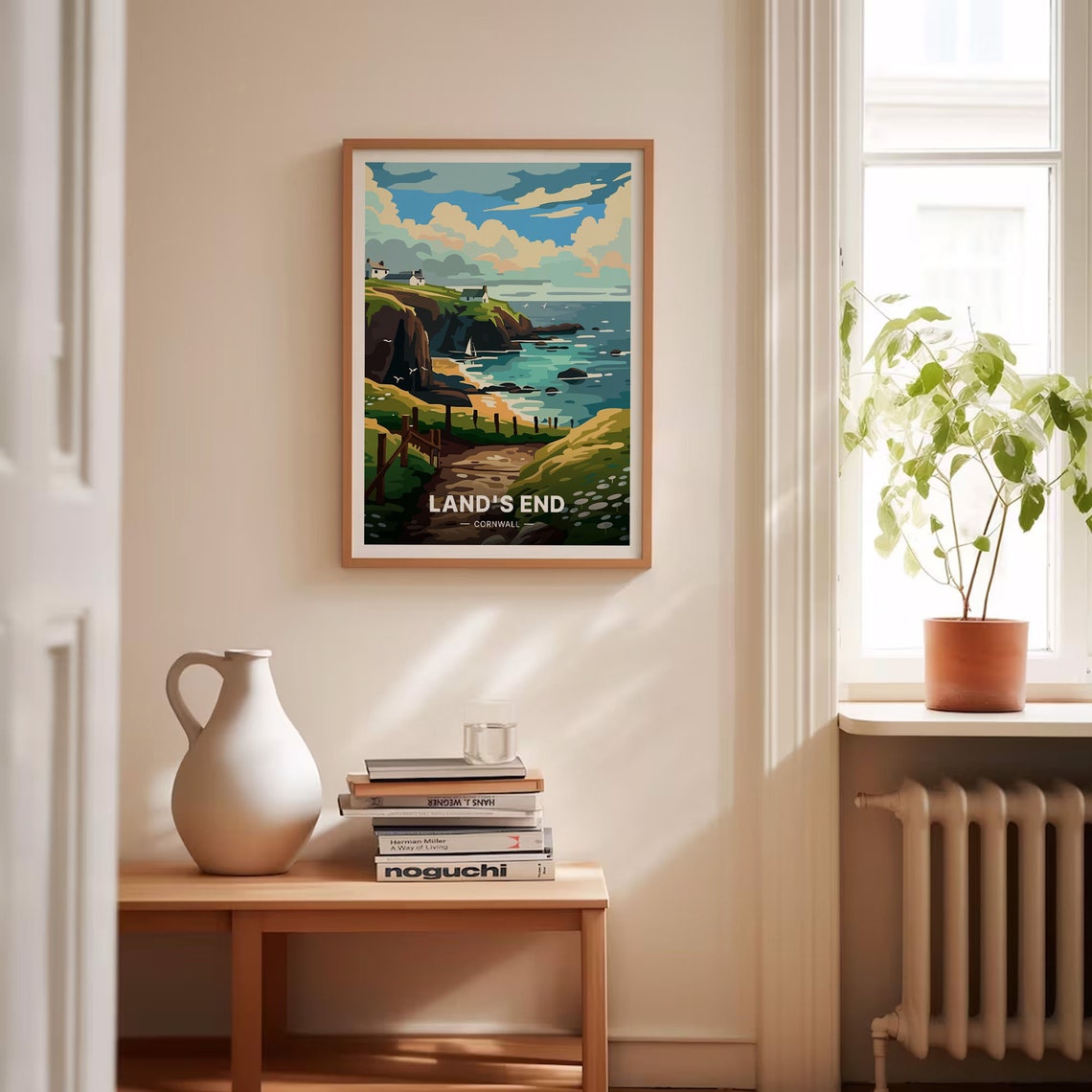 Lands End Cornwall Coastal Path Cliffs Vintage Travel Poster - Image 4