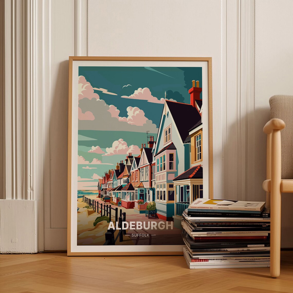 Aldeburgh Suffolk England Vintage Travel Poster Seaside Town Beach Art