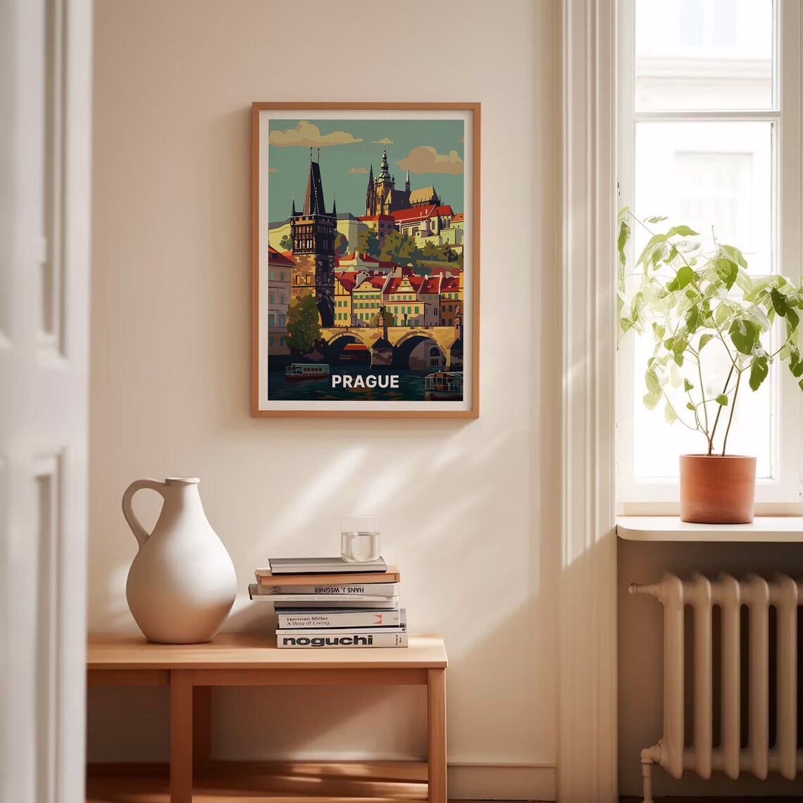 Prague Skyline Travel Poster, Czech Republic Cityscape - Image 4