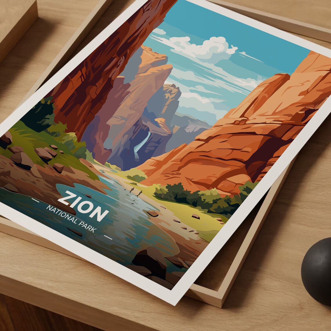 Zion National Park Travel Poster, Utah Scenic Decor - Image 3