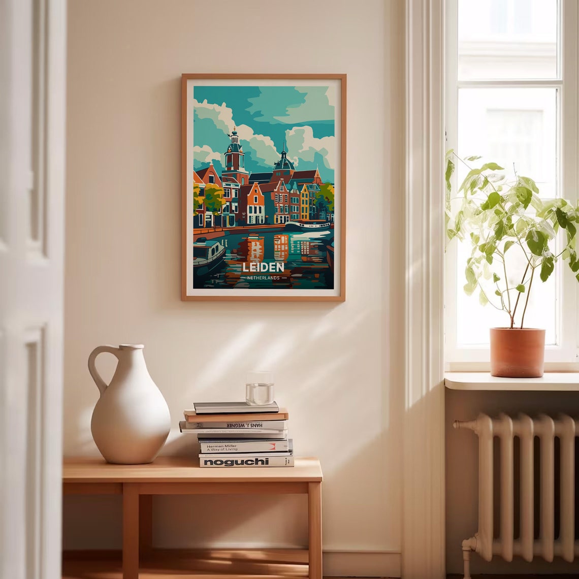 Leiden Netherlands Old Town Canal Houses Vintage Travel Poster - Image 4
