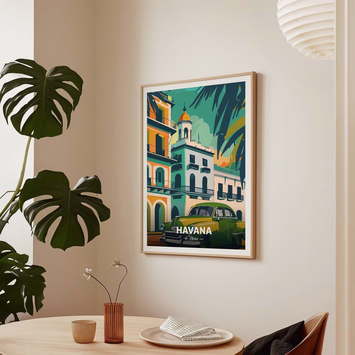 Havana Cuba Classic Car Colonial Street Vintage Travel Poster - Image 2