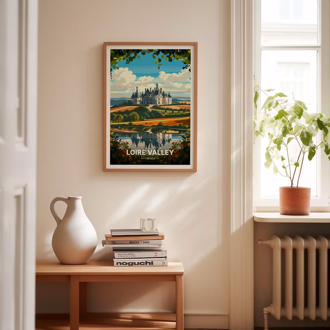 Loire Valley France Fairytale Chateau Reflected Water Travel Poster - Image 4