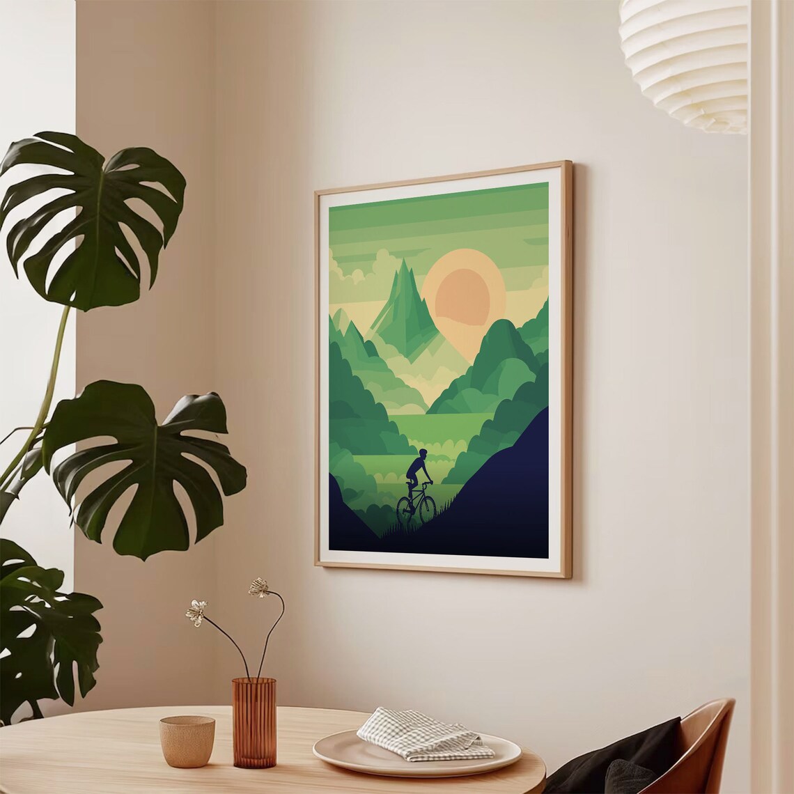 Mountain Cycling Sunset Cyclist Silhouette Adventure Sports Poster - Image 2