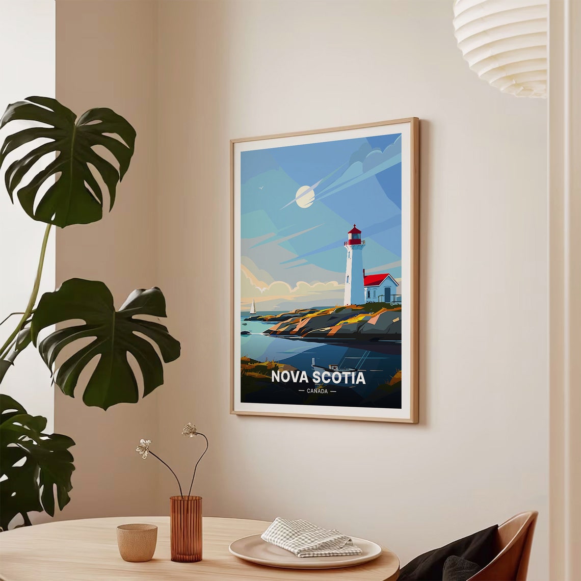 Nova Scotia Lighthouse Rocky Shore Canada Atlantic Travel Poster - Image 2