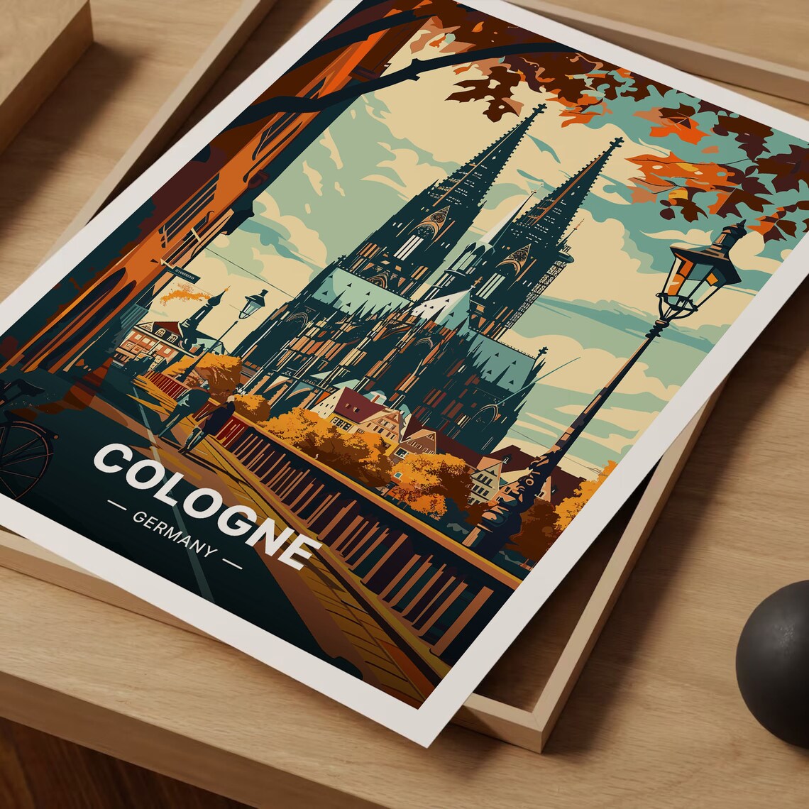 Cologne Cityscape Poster, Germany Travel Art - Image 3