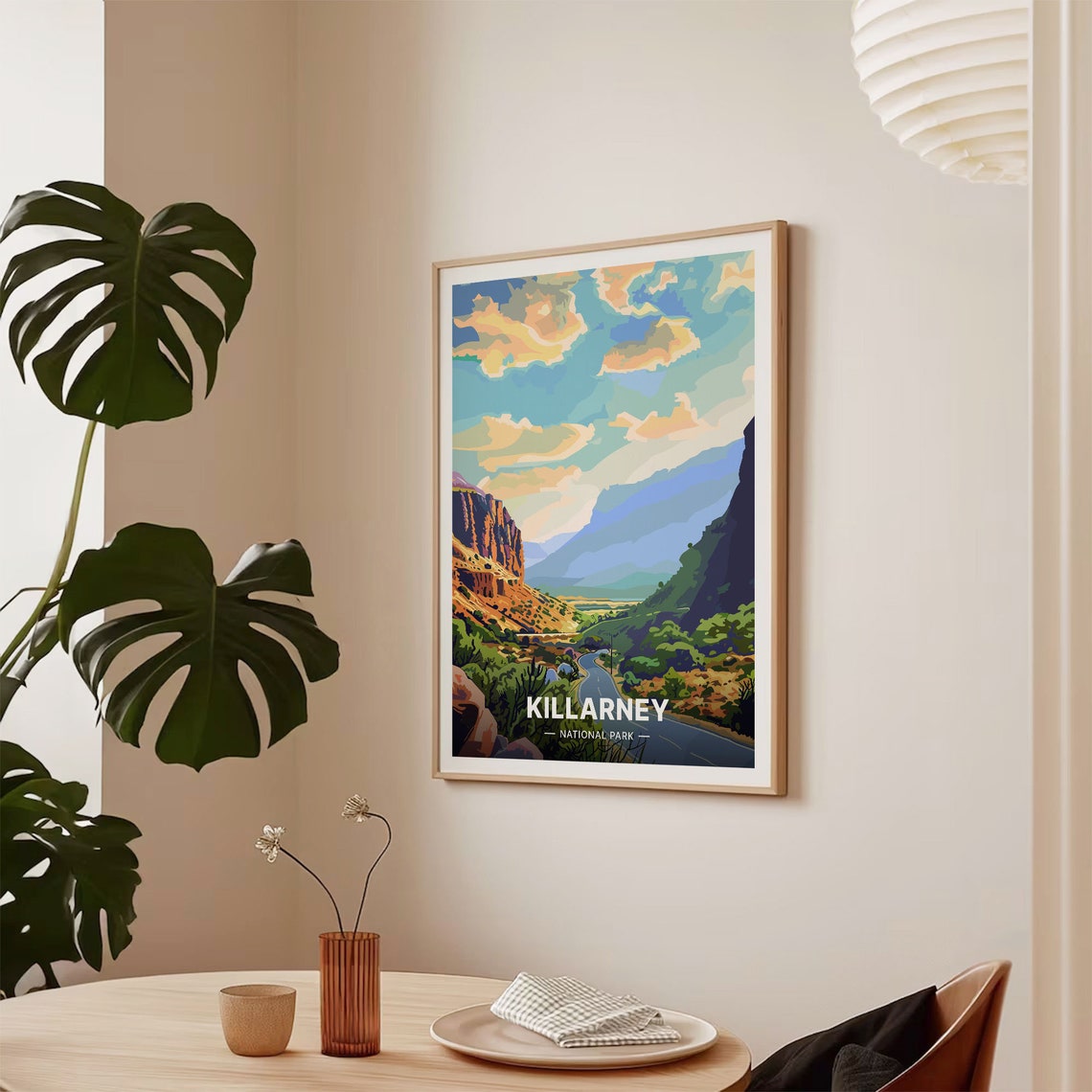 Killarney National Park Valley Road Mountain Sunset Travel Poster - Image 2