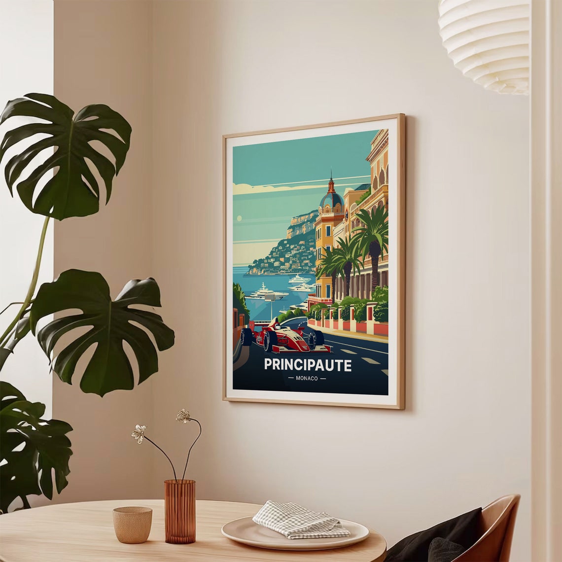 Monaco Grand Prix Formula Race Car Street Circuit Vintage Poster Art - Image 2
