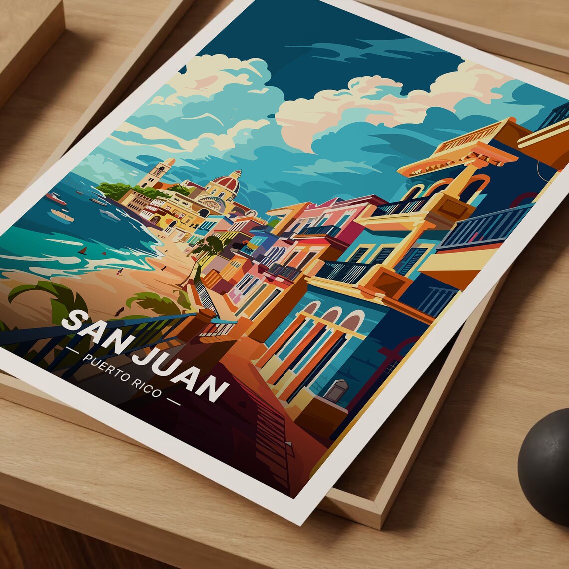 San Juan Travel Poster, Caribbean Destination Art Print - Image 3