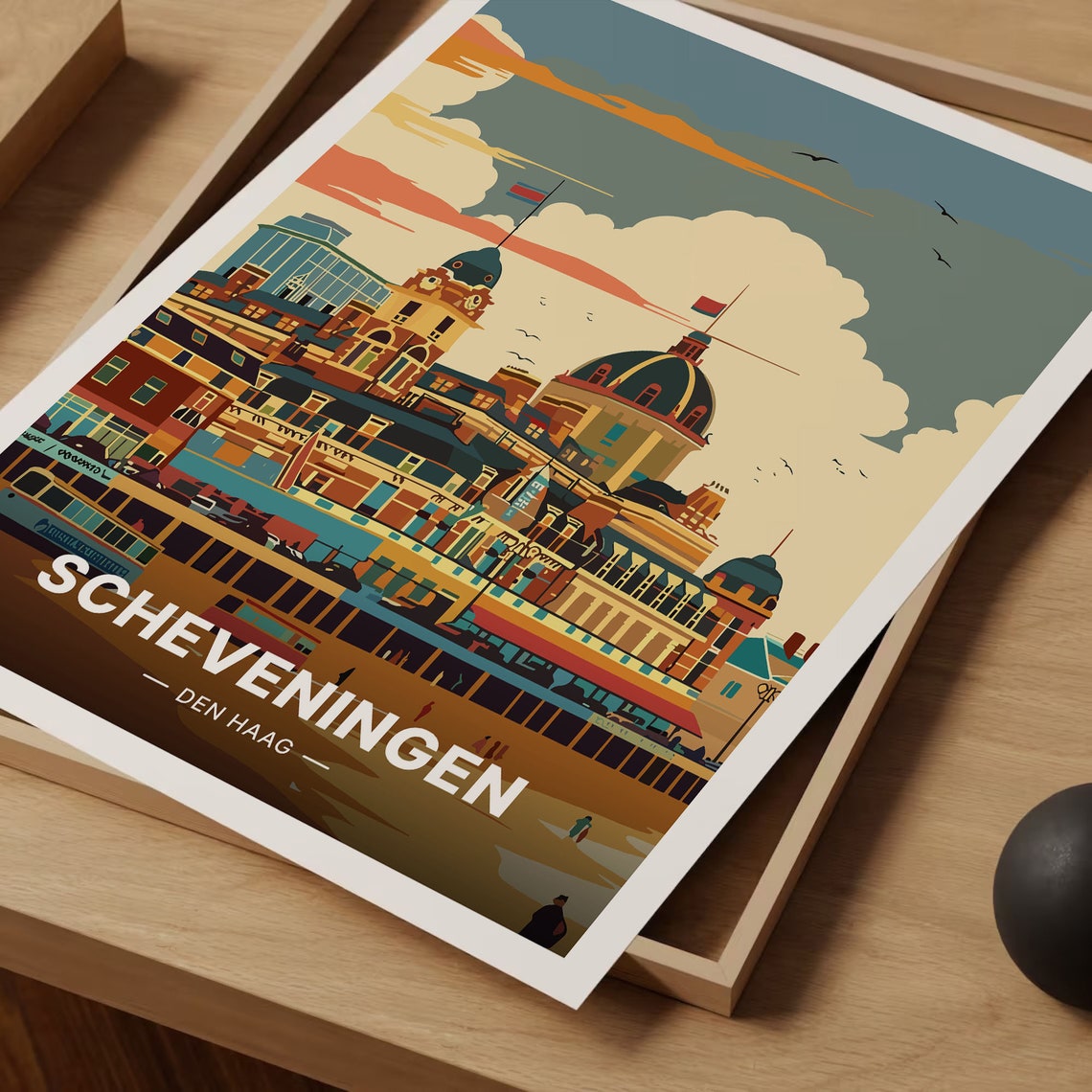 Scheveningen Den Haag Grand Seafront Hotels Retro Dutch Coast Poster - Image 3