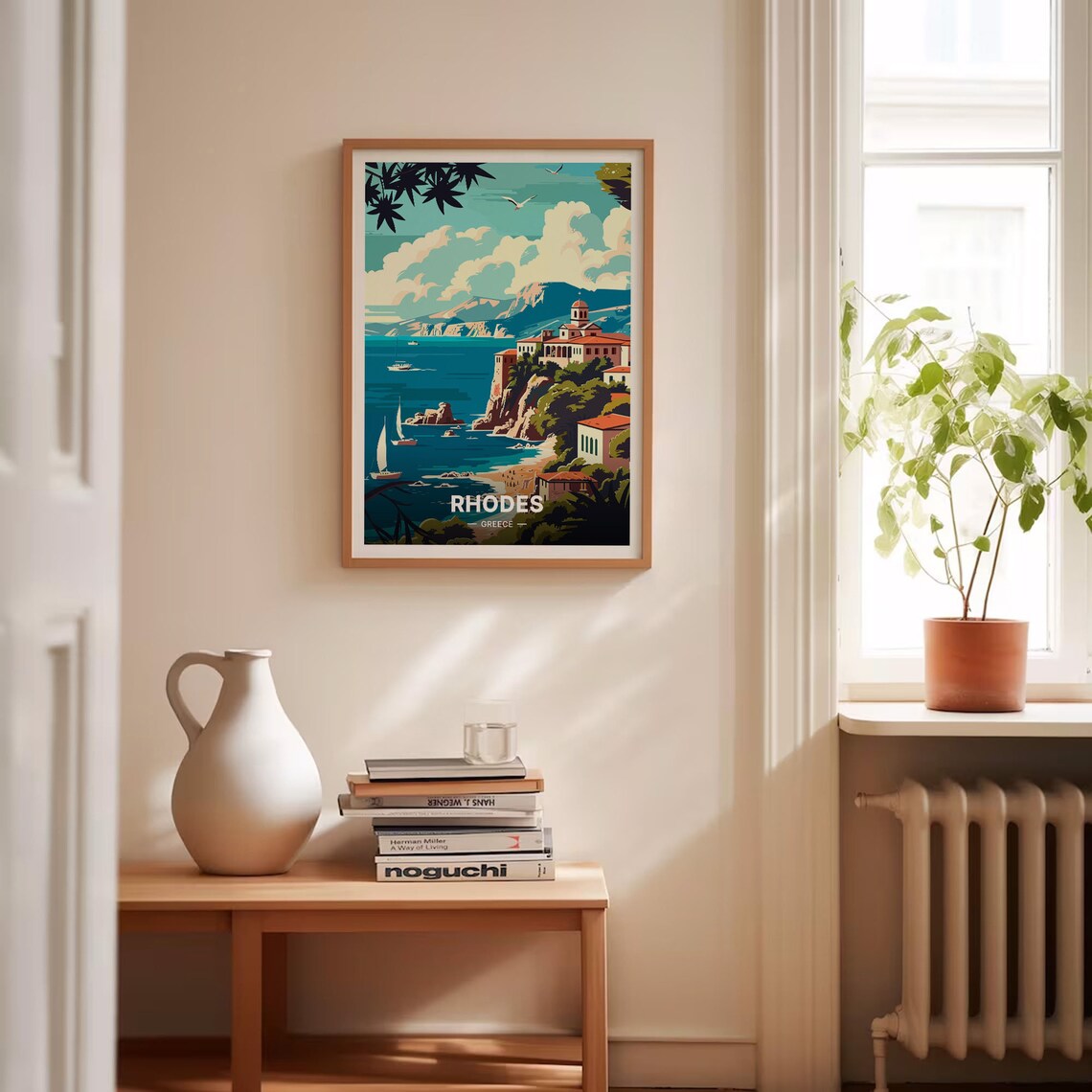 Rhodes Greece Travel Poster, Scenic Island Landscape - Image 4