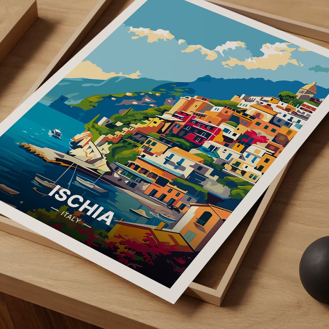 Ischia Vintage Style Travel Poster, Italian Coastal Decor - Image 3