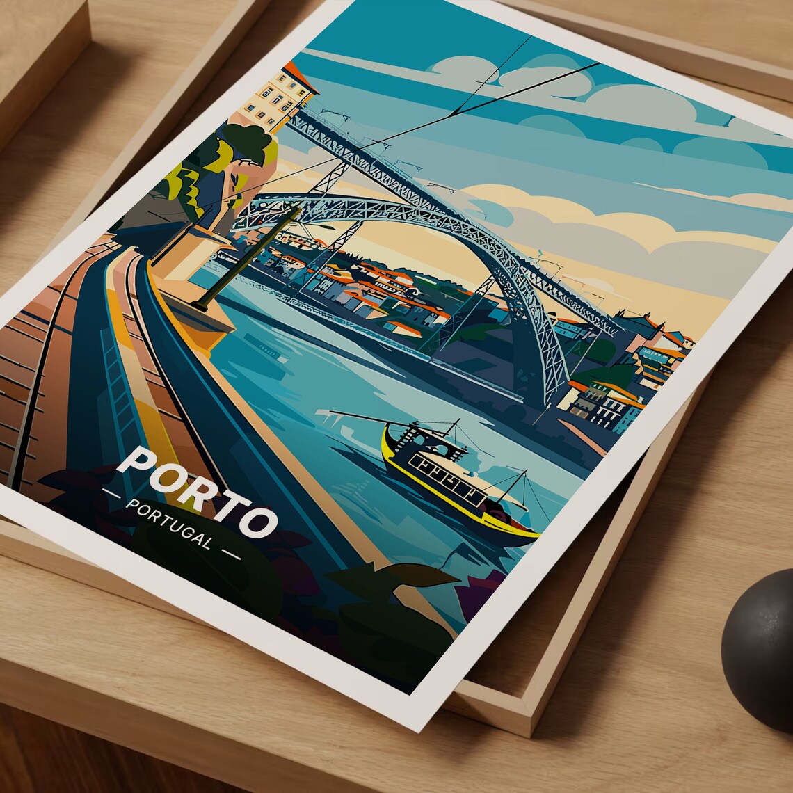 Porto Travel Poster, Portugal Cityscape Art Print - Image 3