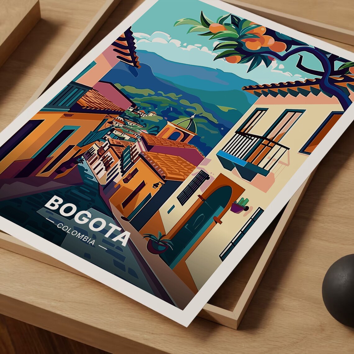 Bogota Colombia Travel Poster, Mid-Century Modern Decor - Image 3
