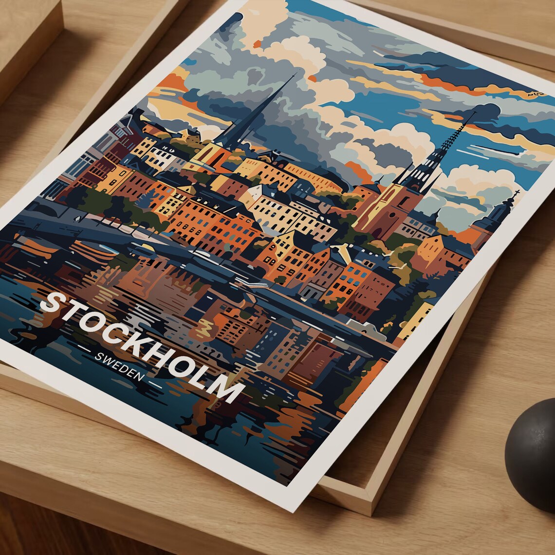 Stockholm Cityscape Travel Poster, Sweden Decor - Image 3